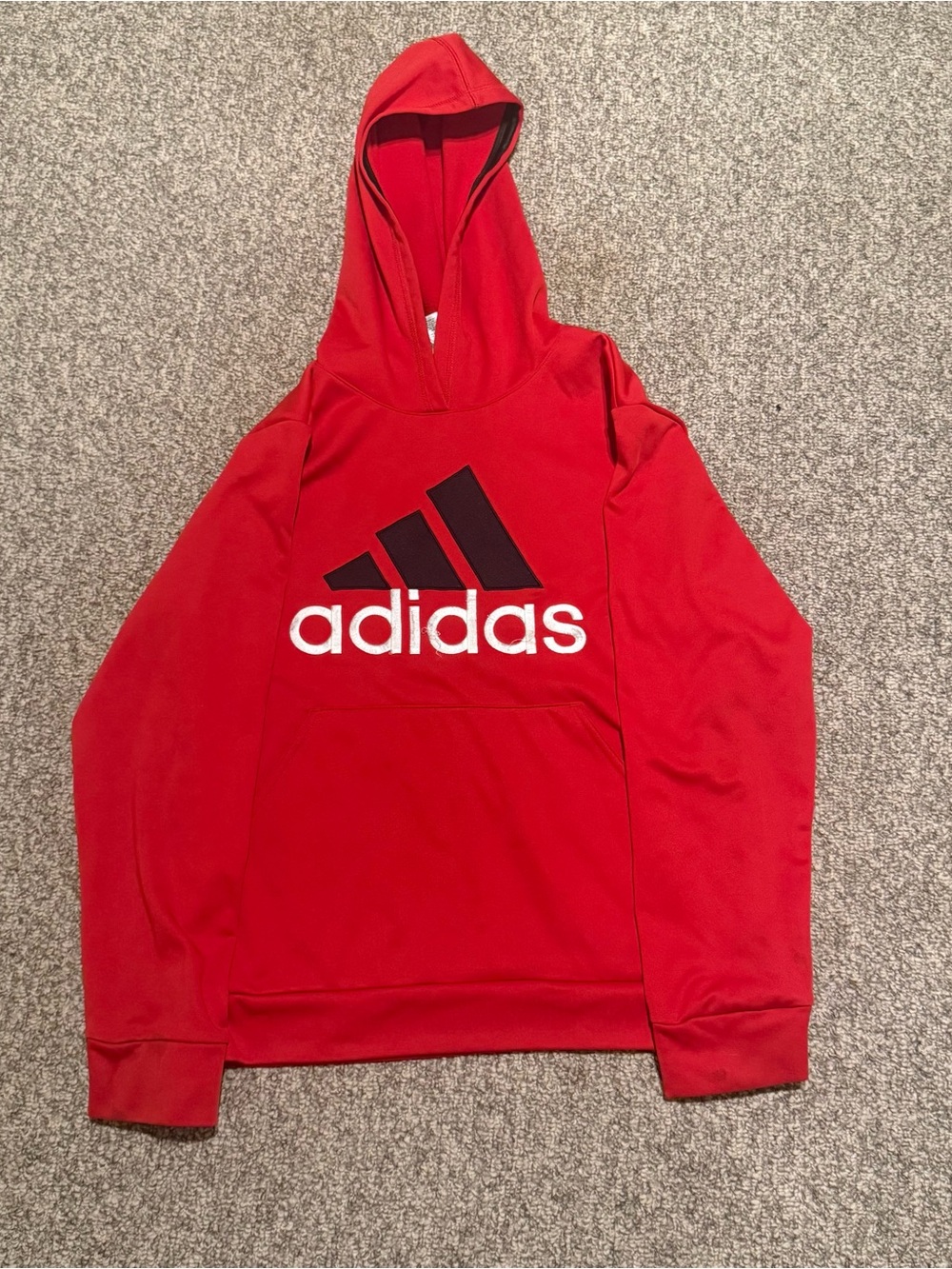 Adidas Kids Red Pullover Hoodie Sweatshirt